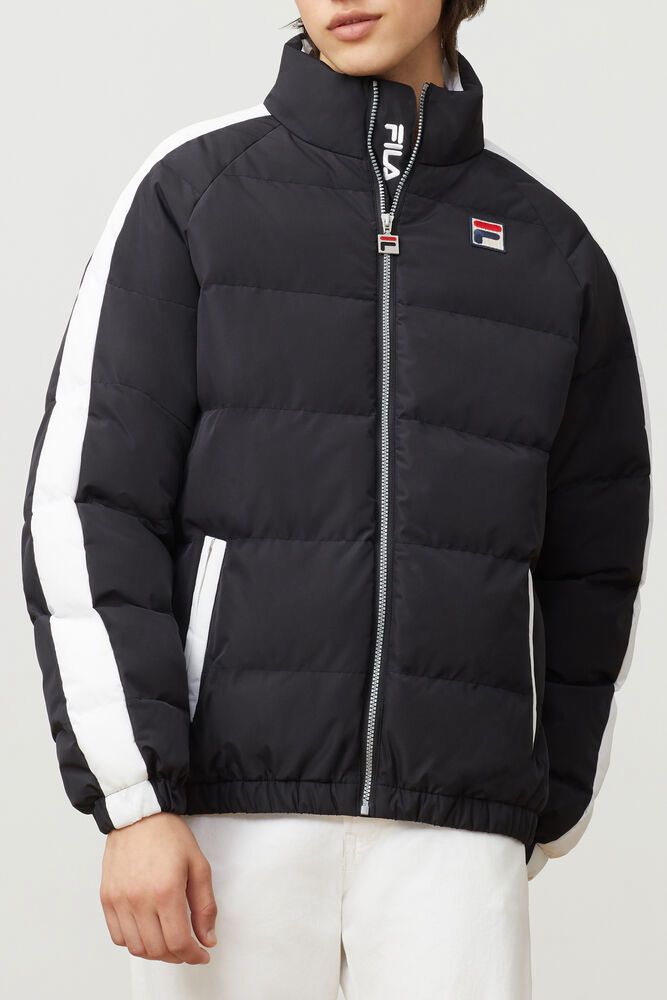 Fila Miesten Takki Ledger Puffa Mustat - NHKI-26798